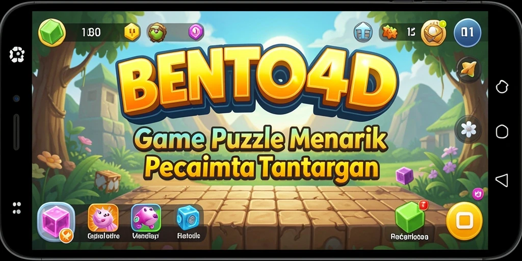 Tampilan gameplay BENTO4D yang penuh warna dan menantang.