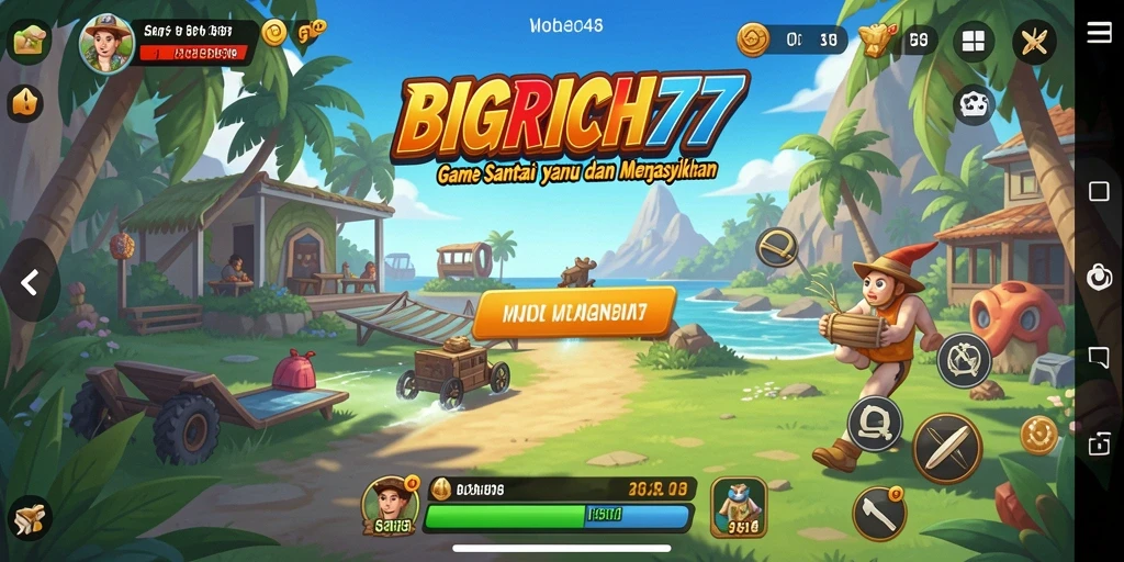 Tampilan utama BIGRICH77 dengan gameplay yang menarik dan seru.