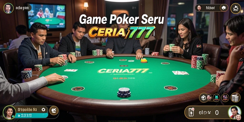 Tampilan gameplay CERIA777 yang seru saat bermain poker.