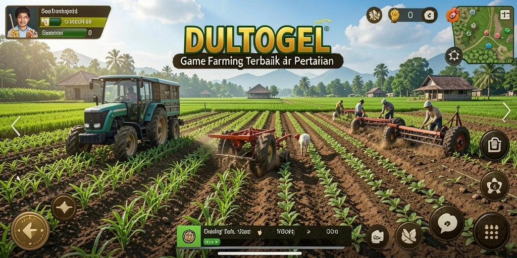 Tampilan visual menarik dari gameplay Farming DULTOGEL.