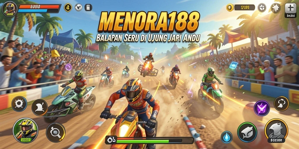 Gameplay MENARA188 yang seru dan grafis menakjubkan saat balapan.