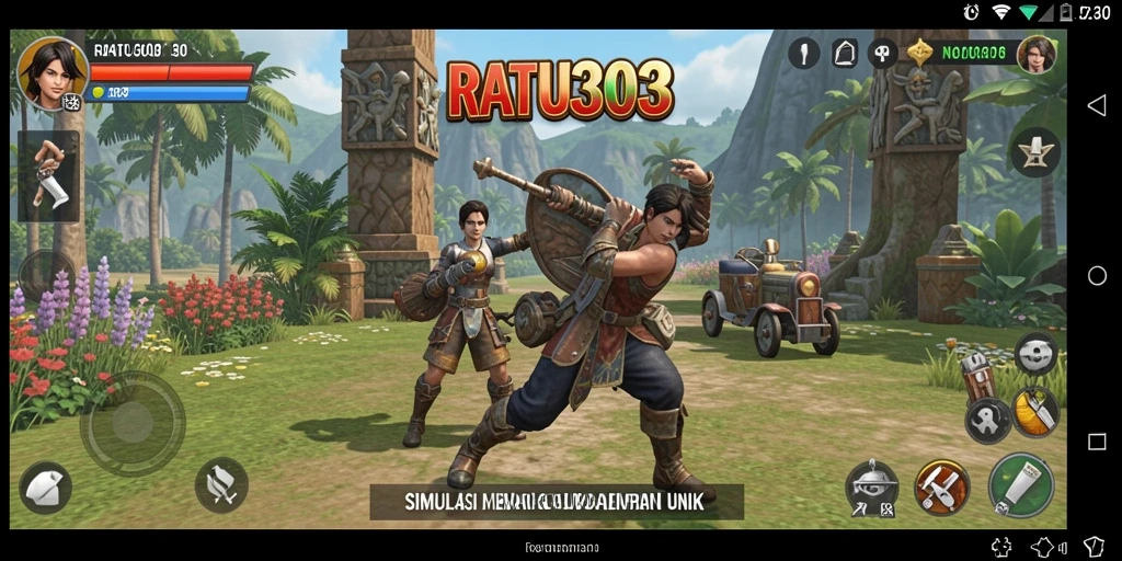 Tampilan gameplay menarik dari RATU303 yang memukau.