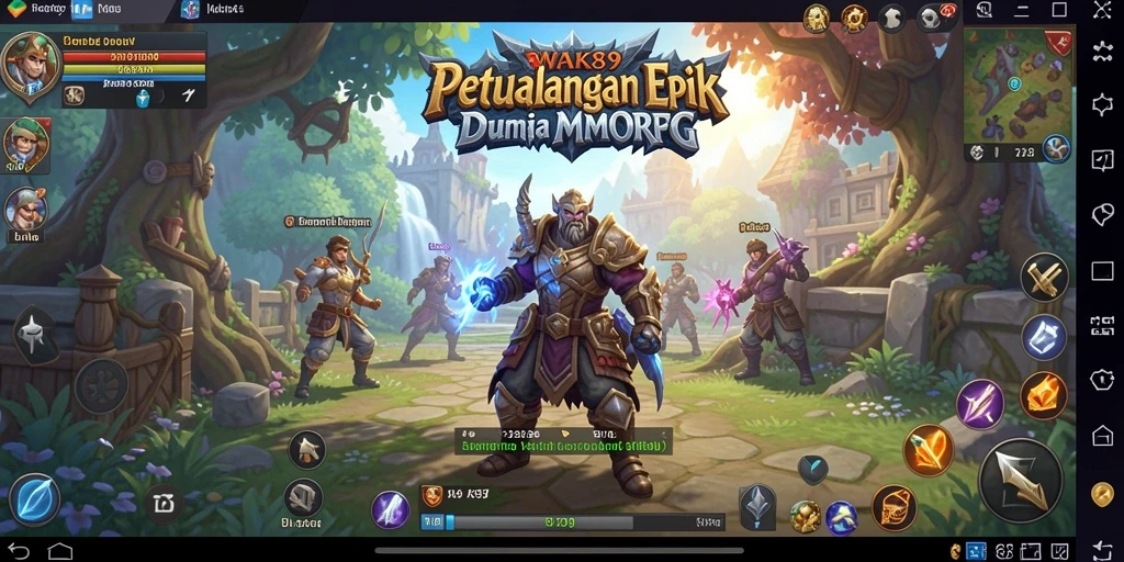 Tampilan gameplay epik dari WAK89 dalam dunia MMORPG.