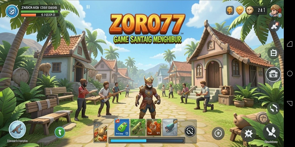 Tampilan warna-warni yang menarik dari gameplay ZORO77.